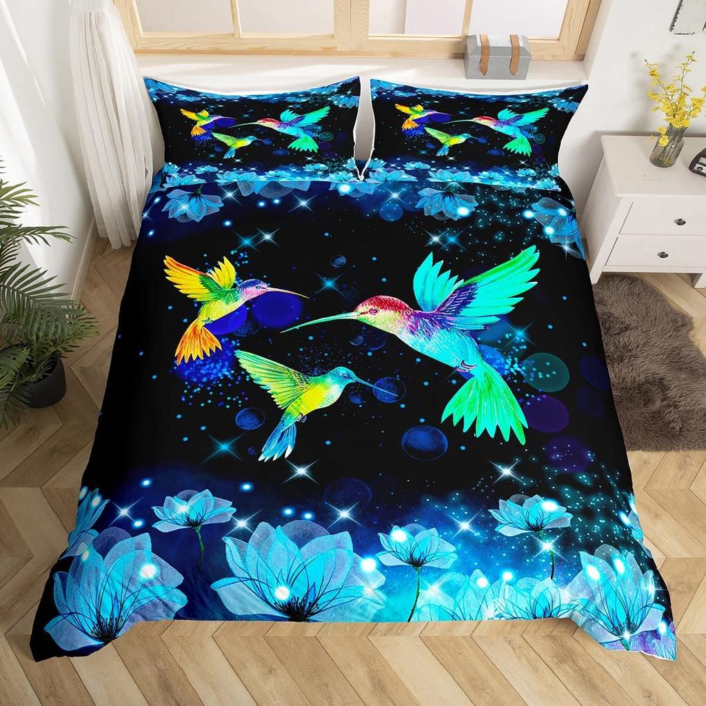 Boho Mandala Duvet Cover Collection Hummingbird Bedding Collection Microfiber Farmhouse Cute Birds Comforter Cover Queen For Kids Boys Girls