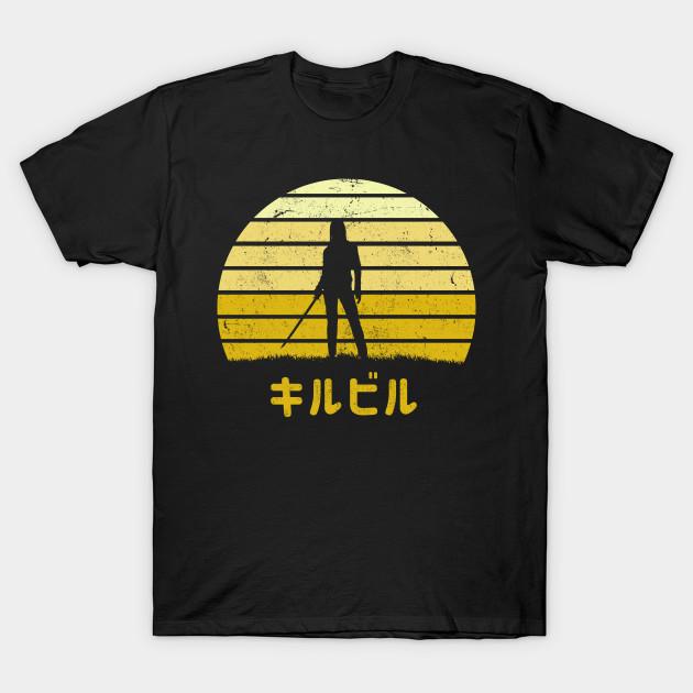

Мужская черная футболка с принтом Vaporwave Kill Bill Печать на трансферной бумаге без вырезания Хлопковая футболка 4XL чёрный