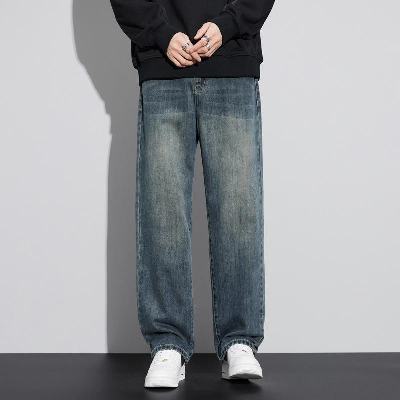 Spring and Summer New Jeans Wide-leg Pants Drape Men's Loose and Versatile Straight-leg Pants Show Height Casual Trousers Wholesale