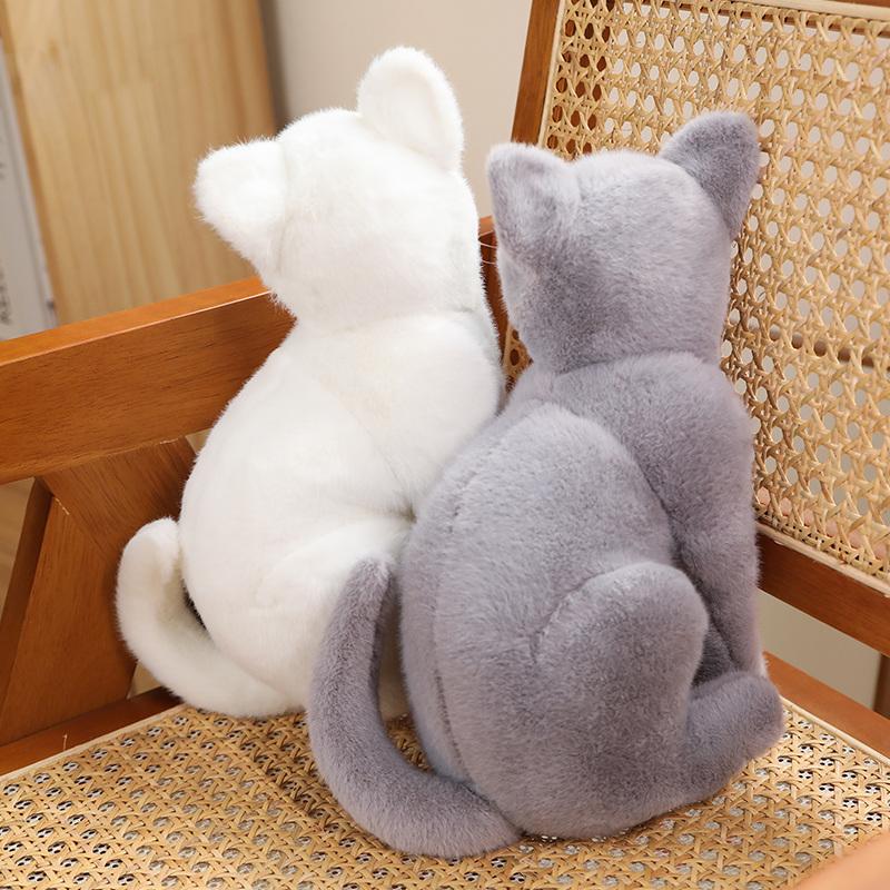 New Simulation Cat Stuffed Animal Plush Toy for Children To Sleep With, Soothing Dolls Cute Christmas Gifts for Kids