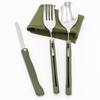 Long Cookware Backpack Spork Fork Stainless Steel Fold Knife Utensil Spoon Set Combo Picnic Camp Cutlery Tableware Flatware