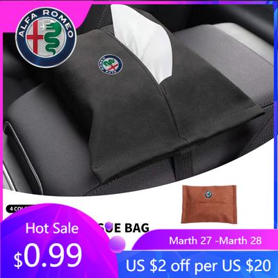 For Alfa Romeo Car Armrest Seat Back Center Console Tissue Bag For Alfa Romeo Giulia Stelvio Giulietta 156 159 147 Mito Tonale B
