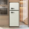 Geladeira Refrigerador Retrô. Combinado Frigorífico-Congelador, 105,5 cm de Altura, 41 cm de Largura, Duas Portas, com 92 Litros de Volume Total, 28 Litros de Volume Frigorífico Congelador.