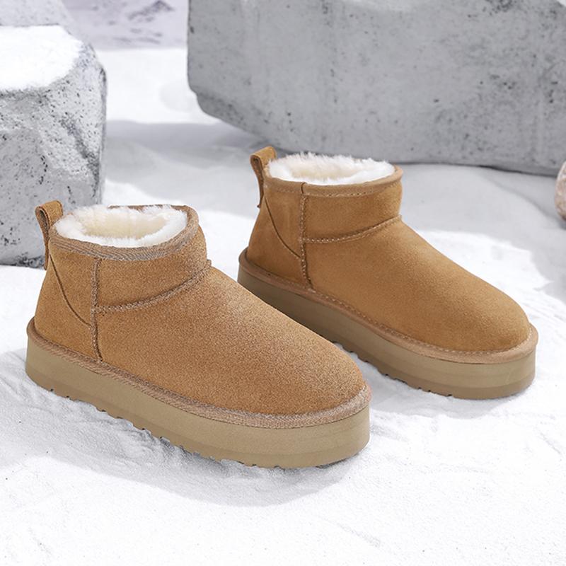 Qirui shoes Snow boots fashionable and versatile pure wool warm