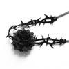 Retro Rose Clavicle Chain Necklace Thorny Rose Collar Ornament Sext Velvet-Belt Choker Gothic Collar Choker Necklace