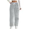 Womens Plush Pajamas Pants Fall Winter Fashion Warm Fleece Sweatpant Drawstring Elastic Waist Home Trouser