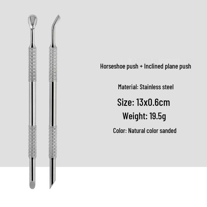 Dual-Headed Stainless Steel Cuticle Remover and Nail Repair Tool