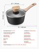 1.5 QT Saucepan, Nonstick Saucepan with Tempered Glass Lid, Multipurpose Cooking Sauce Pot with Detachable Handle, Sauce Pan Small Kitchen Cooking Pot