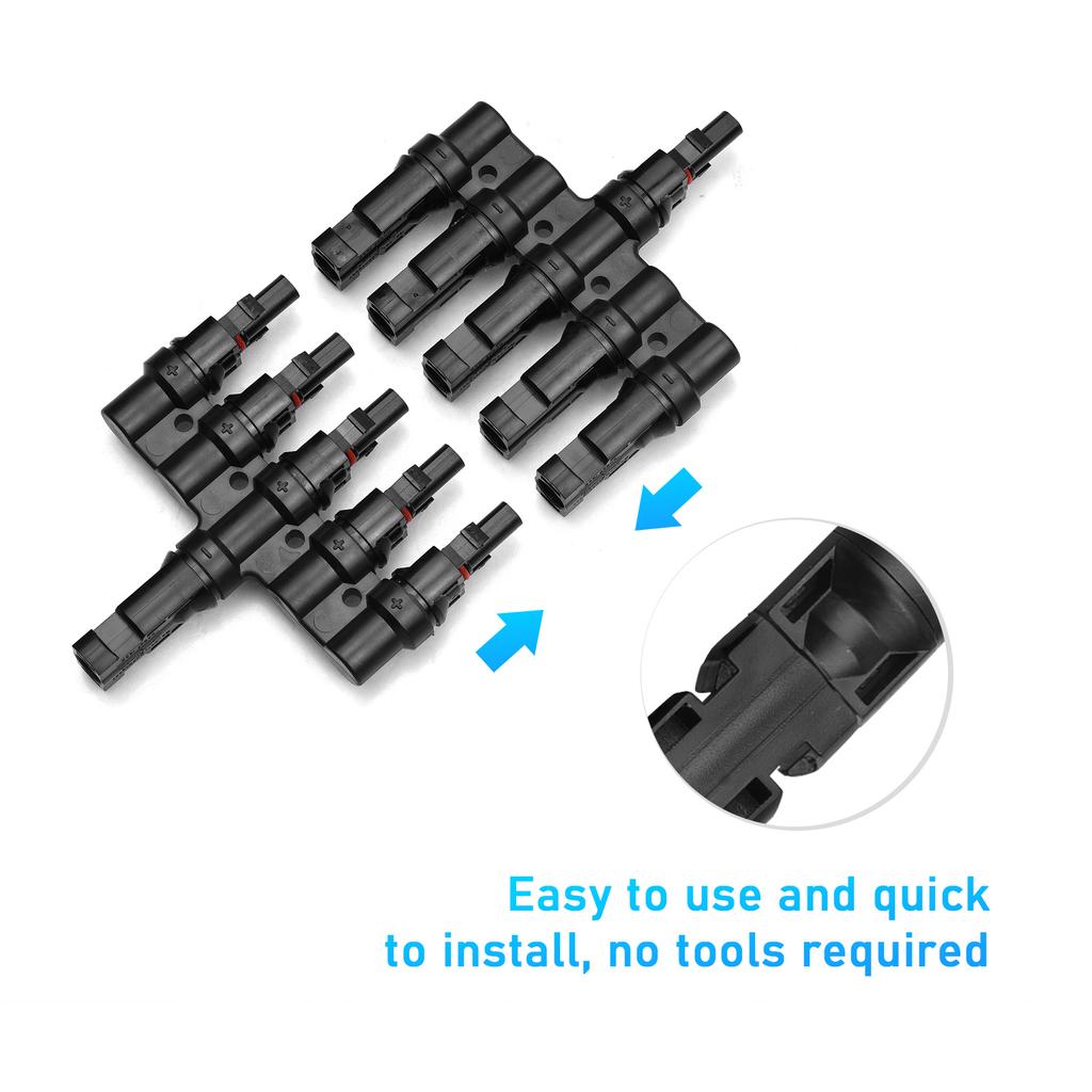 Abzweig-Solarsteckverbinder T-Steckverbinder für die Parallelverbindung zwischen Solarmodulen 5-fach IP67