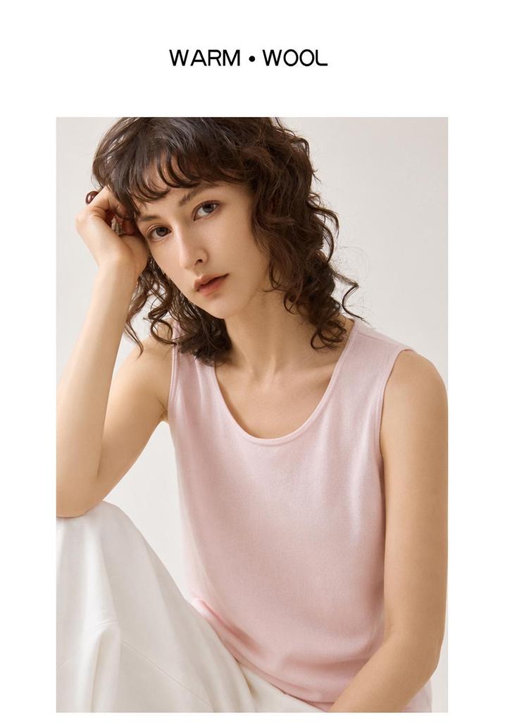 Versatile Round Neck Fine Wool Long Sleeve Base Layer Top