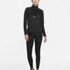 Nike Dri-Fit Solid Color Logo Print Stand Collar Half-Zip Long Sleeve T-Shirt Women Tops Black DM7569-010