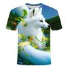 2024 Summer New 3D Digital Printed Fox Pattern Series Short Sleeve, Casual Fashion Trendy T-shirt
