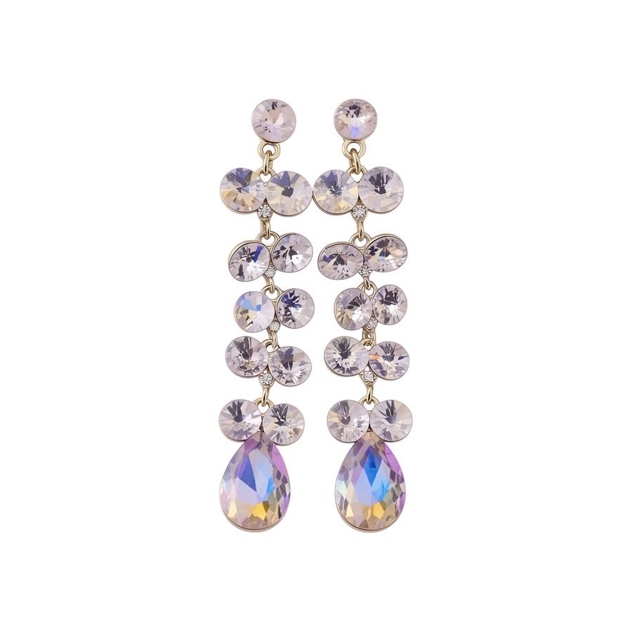 Silver Needle Rhinestone Water Drop Tassel Earrings - Geometric, Luxurious, and Exquisite Statement Accessories.