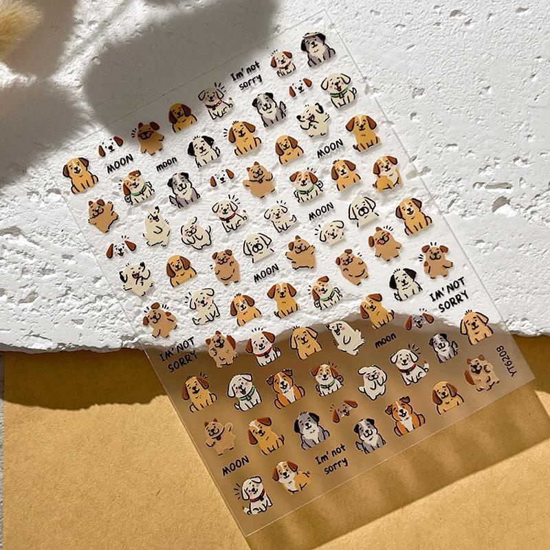 

Прекрасные Собака Кошка Животное Кролик Мягкие Тисненые Рельефные Самоклеящиеся Наклейки для Нейл-арта Милые Хорошенькие Щенок и Котенок Маникюрные Наклейки A