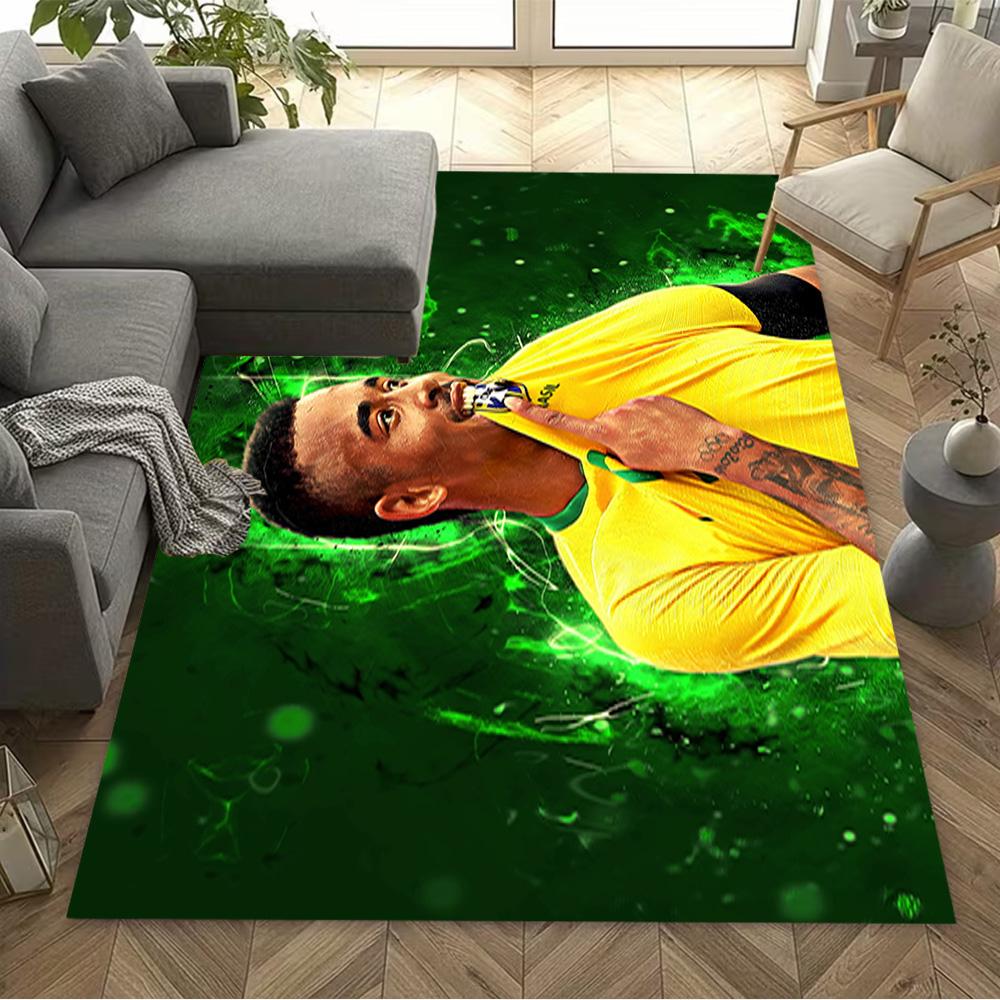 Soccer Player Blue Kit Floor Rug Office Rug Perfect for Balcony Entryway Decorate room Foyer Antislip Carpet Anime Office Decor
