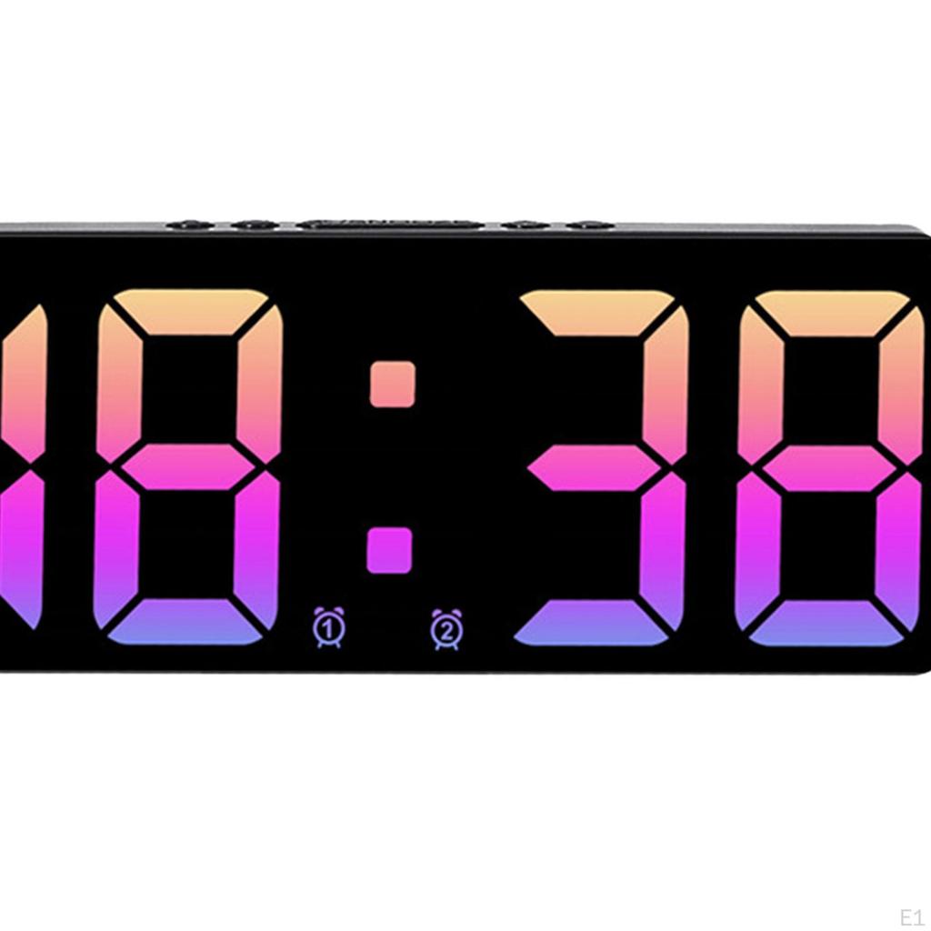 15.5cm Digital Alarm Clock Bedside Adjustable Brightness 12/24H Snooze Function for Children