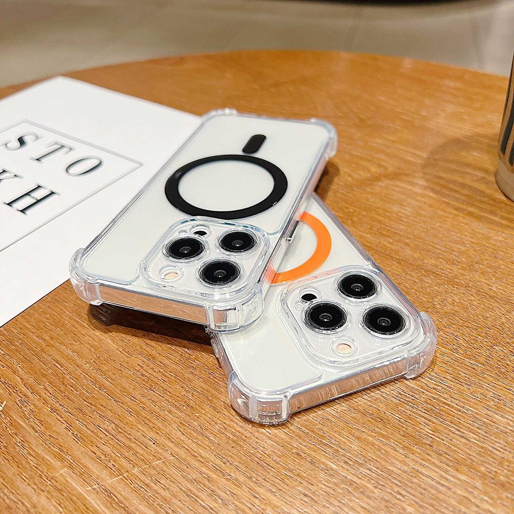 Strong Magnetic Magsafe Wireless Charging Transparent Case For iPhone 17Air 16 15 14 13 12 11 Pro Max Shockproof Silicone Clear Soft 7/8Plus XR Cover