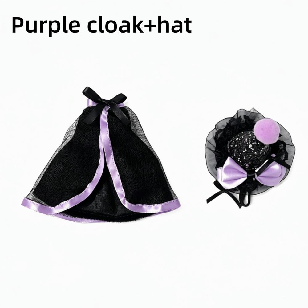 1 Set Cloak Design Mini Doll Dress-Up Witch Theme Halloween Creative Costume  Halloween Party Decor