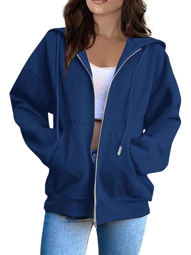 Unisex Euro-Size Zipper Hoodie - Fashion Casual Fleece Cardigan Jacket