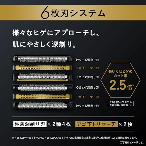 Panasonic Ram Dash PRO Men's Shaver 6 Blades Can Shave Even While Charging Craft Black ES-LS5Q-K