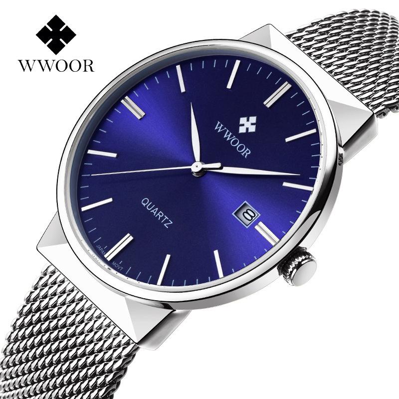 Wwoor Hold Love 8826 Mesh Strap Men'S Quartz Watch Slim Waterproof