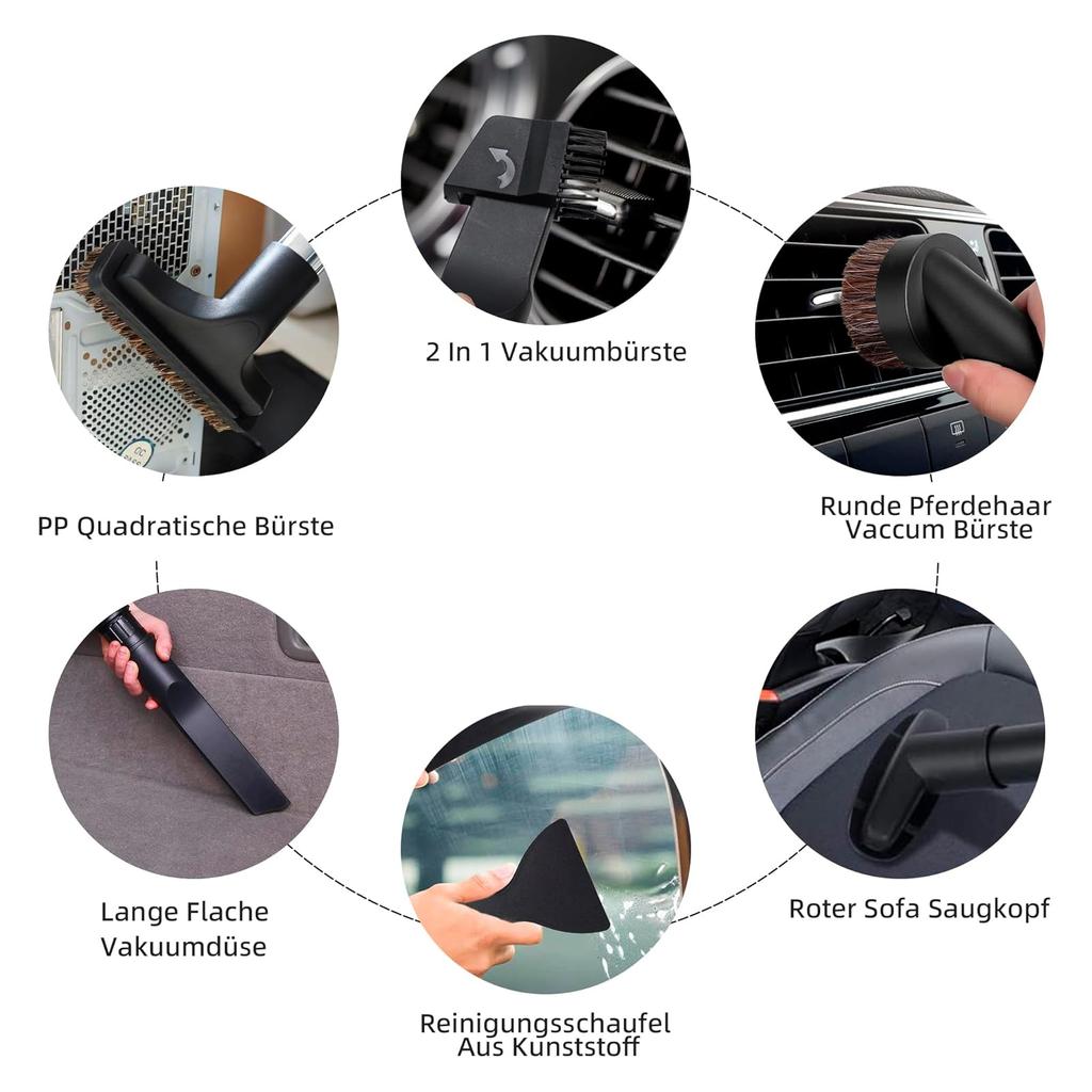 7Pcs Vacuum Cleaner Accessories Floor Brush Floor Brush Dust Brush Sofa Bed Suction Nozzle Brush Head Replacement