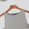 INCERUN Men Sleeveless Side Cutout Stretch Fitted Tank Tops