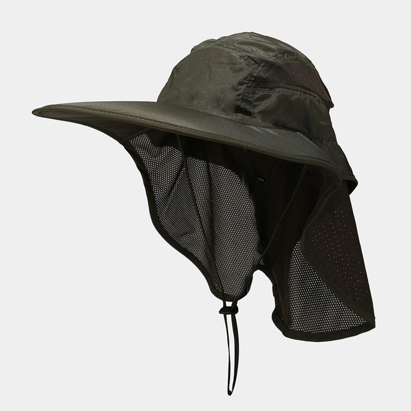 Summer Sun Protection Fisherman Hat Men and Women with Extended Hat Curtain Outdoor Sunshade Anti-ultraviolet Sun Hat Mountaineering Fishing Hat