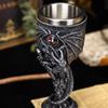 Medieval Dragon Wine Goblets Beer Cup Evil Dragon Gem Stainless Steel Goblet Halloween Home Decoration Whiskey Cup Friends Gift