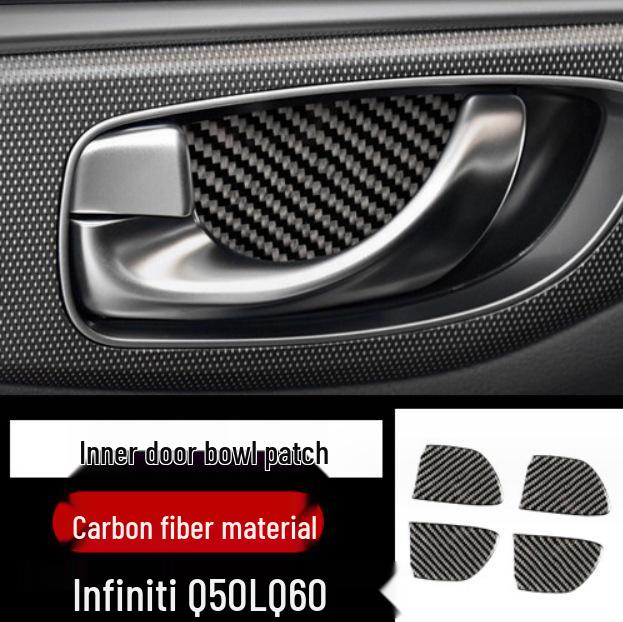 

Наклейка на панель внутренней ручки двери из углеродного волокна для Infiniti Q50L Q60