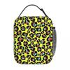 Bunte wilde Leopardenfell-Tier Muster Isolierte Lunchtasche für Damen Kinder Tragbare Lebensmittelboxen Thermische Lunchbox Tragetasche