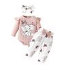 Set Bodysuit cu Mânecă Lungă și Pantaloni cu Fundiță Elefant Bebeluș