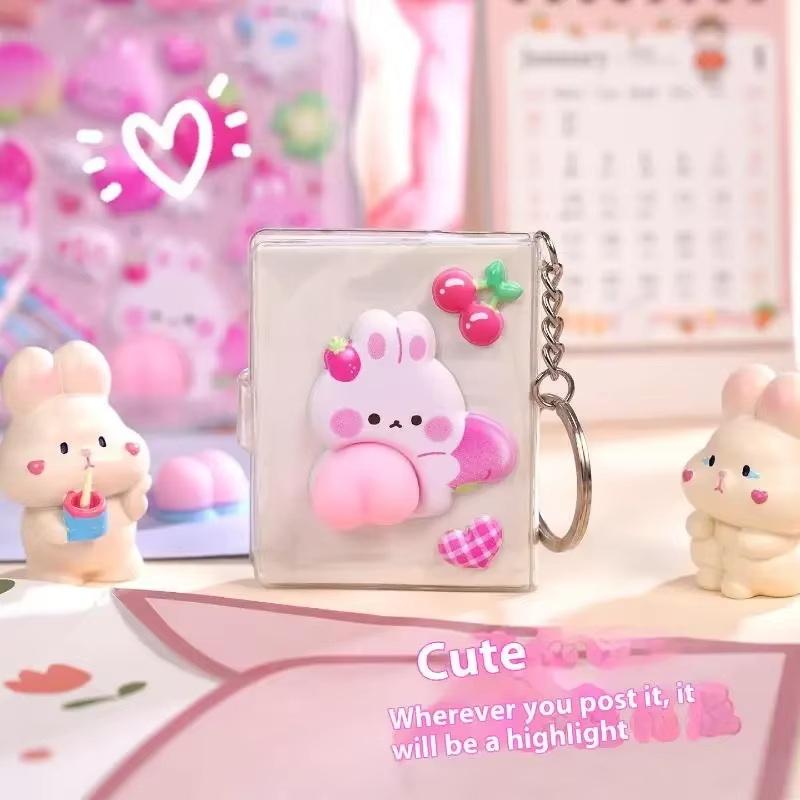 3D Cartoon Animal Butt Peach Sticker Self-Adhesive DIY Decal for Phone Case Scrapbook Stress Relief Art Craft Supply for Kids