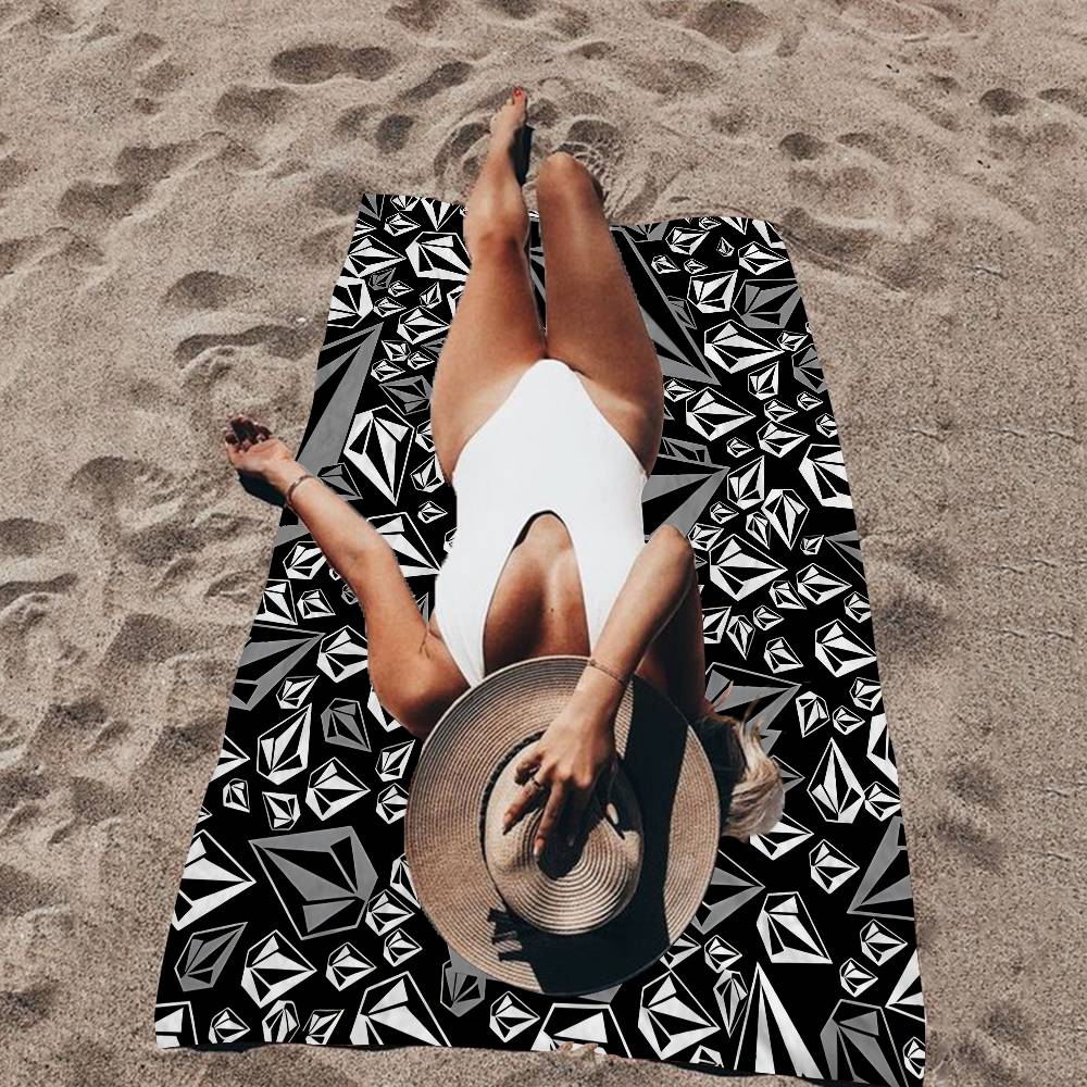 V-Volcom LOGO Coperta alla Moda in Microfibra Asciugatura Rapida Teli da Spiaggia Stampa Oversize Super Assorbente Coperta Telo Piscina