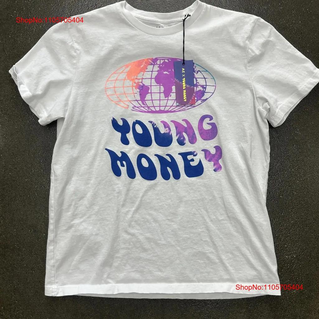 Young Money T Shirt Unisexs Large White Ae X Globe Hip Hop Rap Label Vintage Stretched Soft