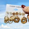 iF ME Fashion Pearl Earring Set Women Luxury Butterfly Love Heart Gold Stud Earrings Resin Hoop Earrings Jewelry Accessories