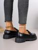 2026 Plus Size Retro Black British Style Loafers - Thick Sole Slip-On Leather Shoes for Women