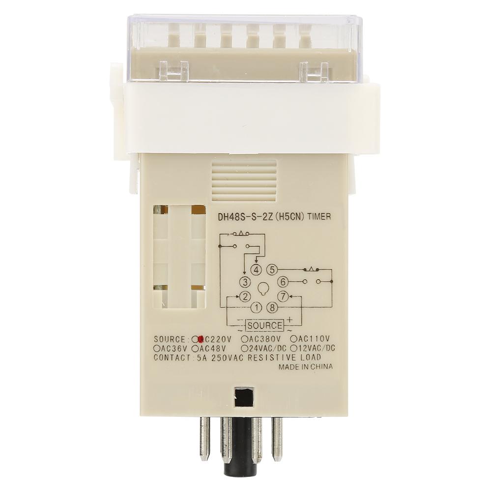 O111ROM DH48s s2Z Durable LCD Display Time Timer Delay Relay 8 Pins 0.1S99H (220VAC)