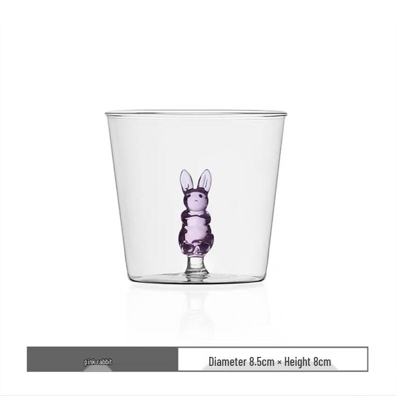 

Adorable 3D Cartoon Glass Cup for Cold Drinks, High Borosilicate, No Handle 260ml