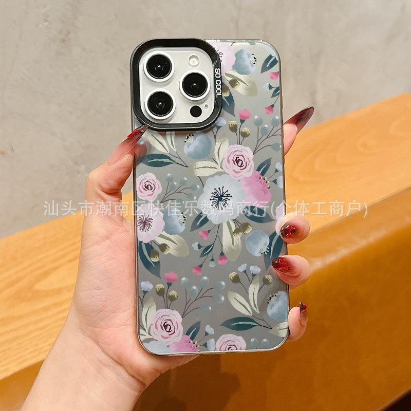 Oil painting retro flower for iPhone17ProMax/16/15/14/13/12/11 iPhone xs case