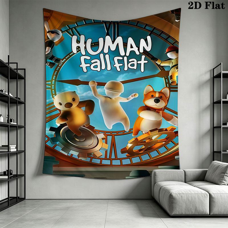Human Fall Flat Wall Hanging Printed Fabric Blanket Decorative Tapestries for Bedroom Living Room Home Decor