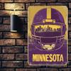Vintage Minnesota Football Helmet Metal Sign 8x12 Inches Perfect for Home Bar Office Decor Ideal Gift for Sports Enthusiasts