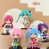 New 6 Models Hatsune Miku Figures Pvc Anime Peripheral Hatsune Beauty Girl Decoration Doll Machine Decoration Characters)