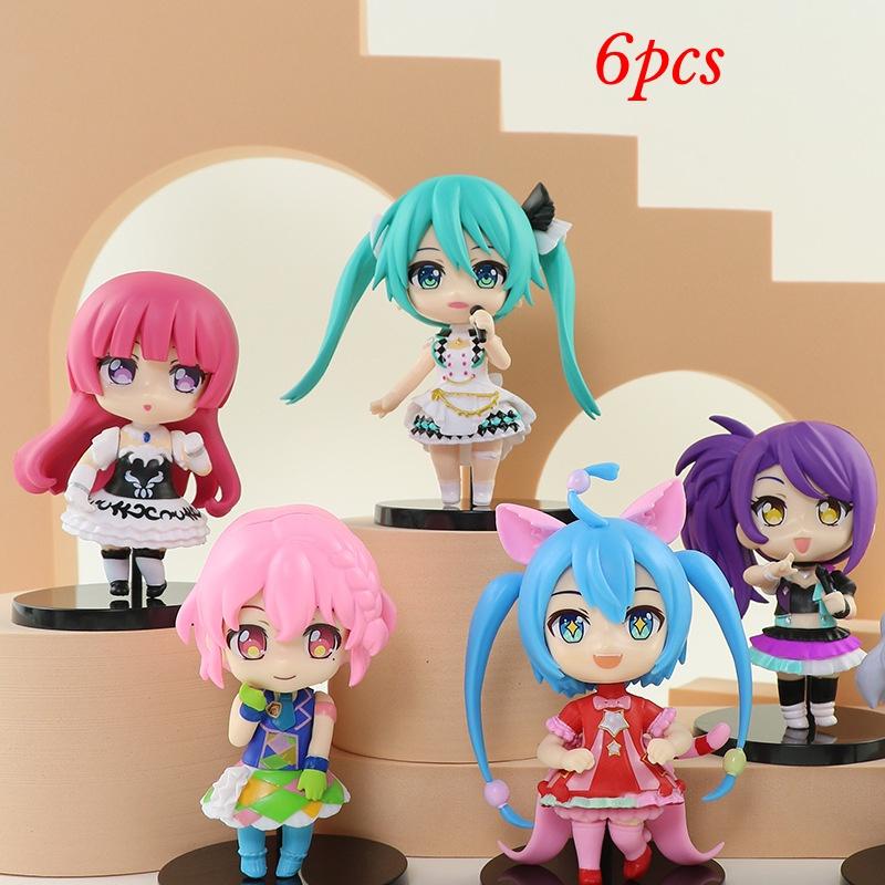 New 6 Models Hatsune Miku Figures Pvc Anime Peripheral Hatsune Beauty Girl Decoration Doll Machine Decoration Characters)