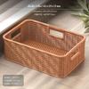 Imitation Rattan Storage Basket for Coffee Table, Living Room TV Cabinet, Drawer Organizer, Desktop