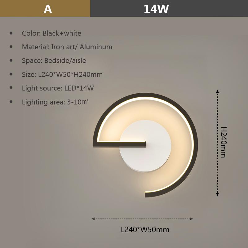 Modern LED Wall Lamp For Living Study Room Bedroom Bedside Lights Gold Black Minimalist Staircase Decorative Sconce Fixtures