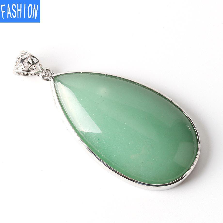 Großer Wassertropfen-Anhänger für Damen, Naturstein, Amethyst-Pulver, Kristall, Lapislazuli-Anhänger, einfacher Stil