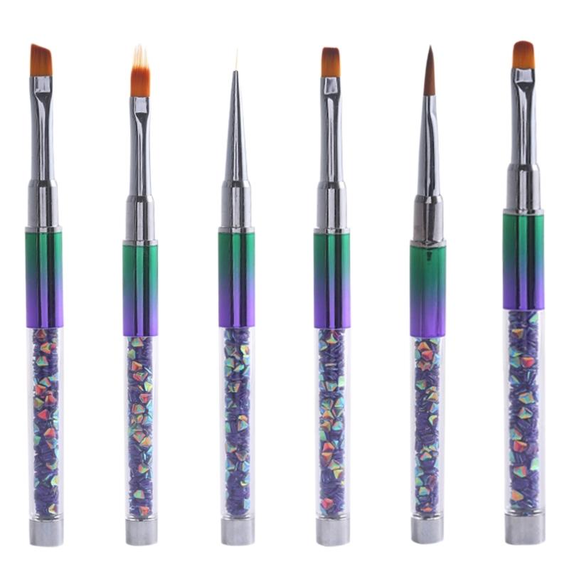 6Pcs Nail Art Brushes Nail Art Tool Set Nail Dotting Tools Nail Dust Brush Striping Nail Art Brushes Nail Drawing Pen 1