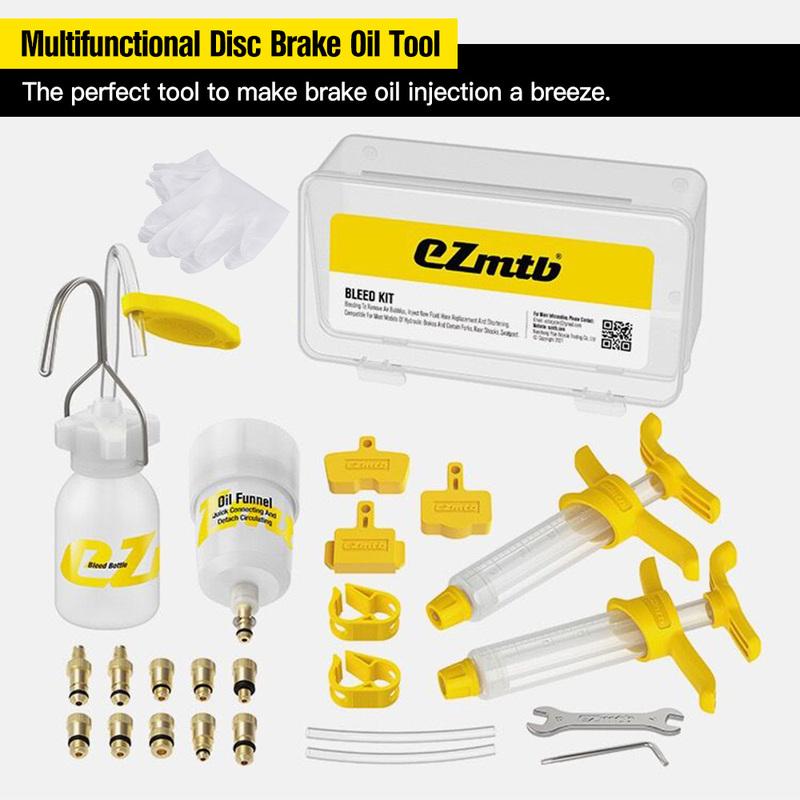Bike Hydraulic Disc Brake Bleed Tool Bleeder Kit MTB Road Bike Brake Bleeding Kit Bike Mineral Oil Fluid Set Metal Adapter