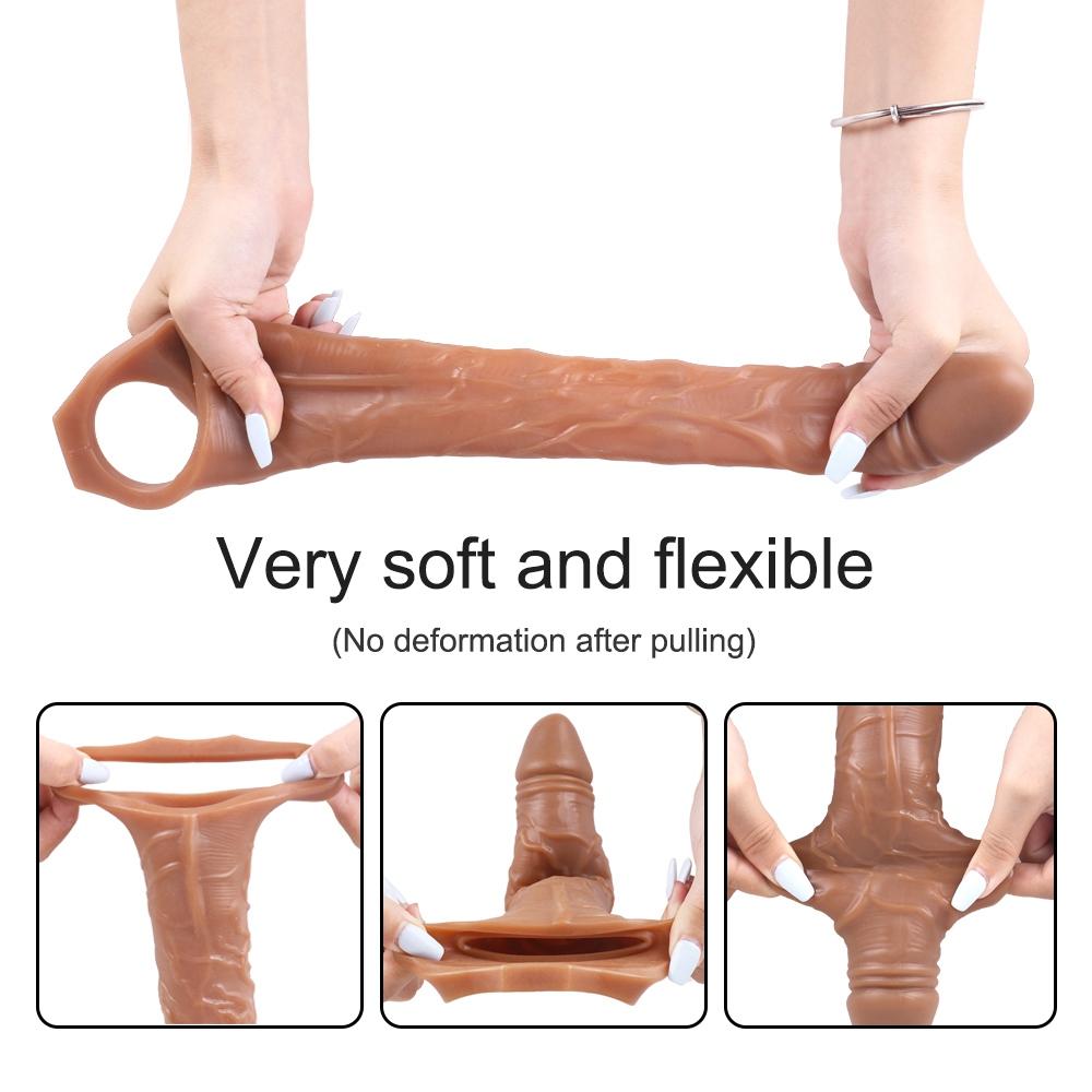 MoDi Dildo Extender Sleeve Reusable Penis Cover Delay Ejaculation Penis Massage Erotic Sex Toys